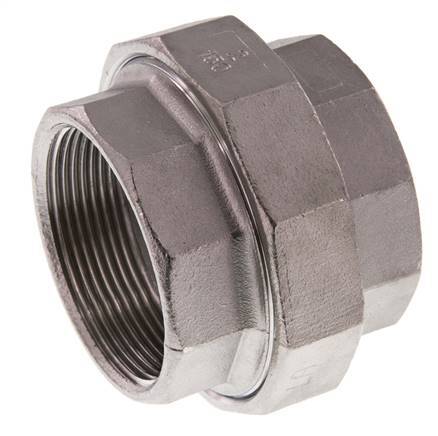 Rp 2'' Stainless steel Double Nipple 3-pieces with Conically sealing 16 Bar