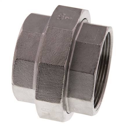 Rp 2'' Stainless steel Double Nipple 3-pieces with Conically sealing 16 Bar