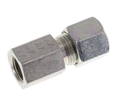 G 1/4'' x 8S Verzinkt Stalen Rechte Snijring Koppeling 630 Bar DIN 2353