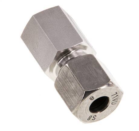 G 1/4'' x 8S RVS Rechte Snijring Koppeling 630 Bar DIN 2353