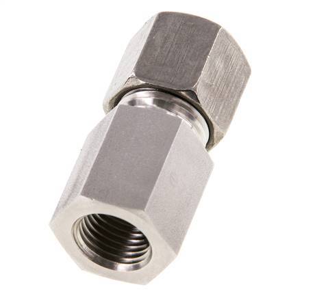 G 1/4'' x 8S RVS Rechte Snijring Koppeling 630 Bar DIN 2353