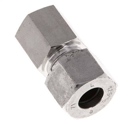 G 1/4'' x 12S RVS Rechte Snijring Koppeling 630 Bar DIN 2353