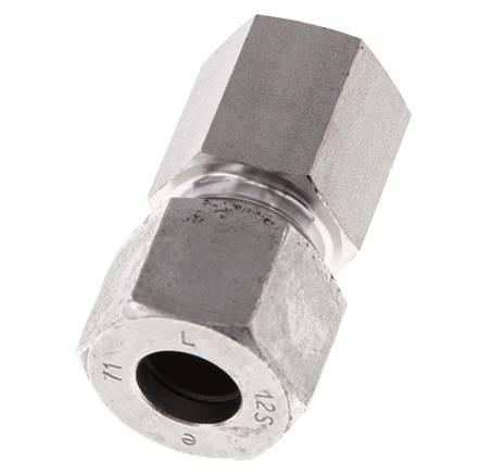G 1/4'' x 12S RVS Rechte Snijring Koppeling 630 Bar DIN 2353