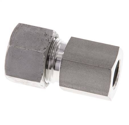 G 1/4'' x 12S RVS Rechte Snijring Koppeling 630 Bar DIN 2353