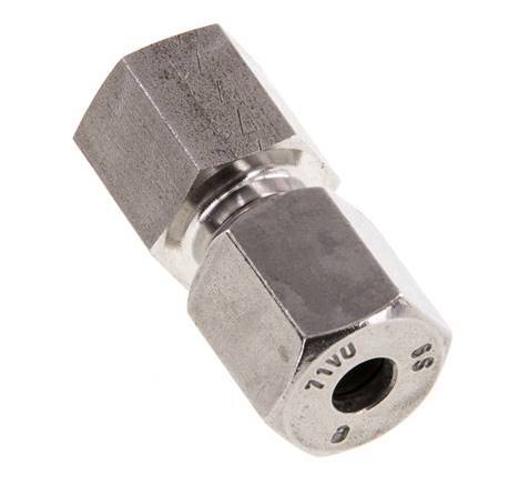 G 1/8'' x 6S RVS Rechte Snijring Koppeling 630 Bar DIN 2353