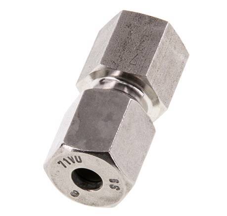G 1/8'' x 6S RVS Rechte Snijring Koppeling 630 Bar DIN 2353