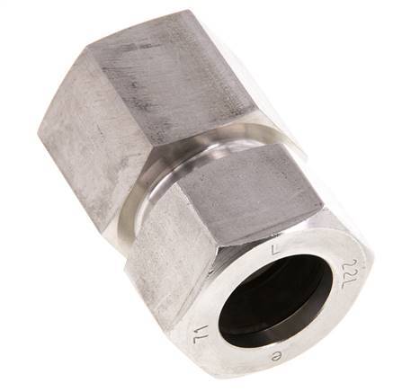 G 3/4'' x 22L RVS Rechte Snijring Koppeling 160 Bar DIN 2353