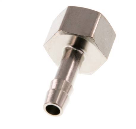 G 1/4'' x 6mm Nickel plated Brass Hose barb 16 Bar [5 Pieces]