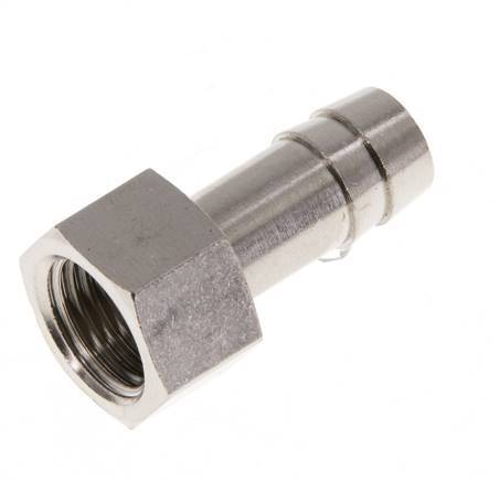 G 1/4'' x 10mm Nickel plated Brass Hose barb 16 Bar [5 Pieces]