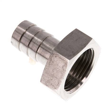 G 1'' x 19mm RVS Slangpilaar 40 Bar