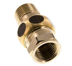 Rp 1/2'' x R 1/2'' F/M Messing Borstnippel 3-delig met Conische afdichting 16 Bar