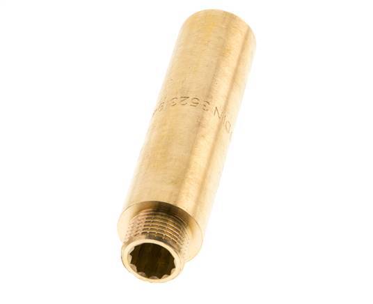 G 3/8'' F/M Messing Verlengstuk DIN 3523 - 80 mm