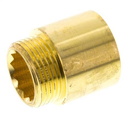G 1'' F/M Messing Verlengstuk DIN 3523 - 30 mm