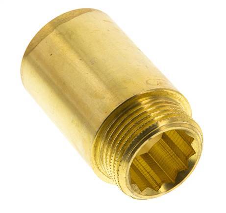 G 1'' F/M Messing Verlengstuk DIN 3523 - 50 mm