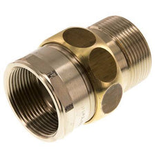 Rp 1 1/2'' x R 1 1/2'' F/M Messing Borstnippel 3-delig met Conische afdichting 16 Bar