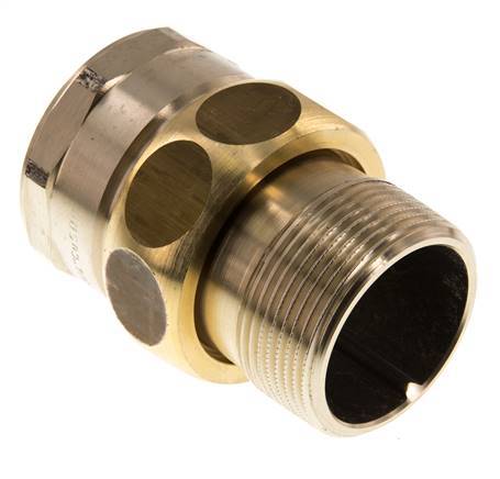 Rp 1 1/2'' x R 1 1/2'' F/M Messing Borstnippel 3-delig met Conische afdichting 16 Bar