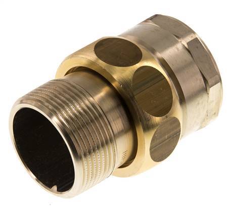 Rp 1 1/2'' x R 1 1/2'' F/M Messing Borstnippel 3-delig met Conische afdichting 16 Bar
