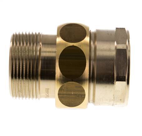 Rp 1 1/2'' x R 1 1/2'' F/M Messing Borstnippel 3-delig met Conische afdichting 16 Bar