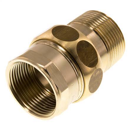 Rp 1 1/4'' x R 1 1/4'' F/M Brass Double Nipple 3-pieces with Conically sealing 16 Bar