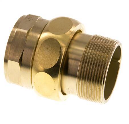 Rp 2'' x R 2'' F/M Messing Borstnippel 3-delig met Conische afdichting 16 Bar