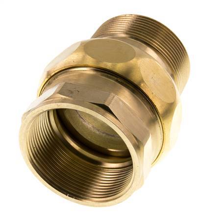 Rp 2'' x R 2'' F/M Messing Borstnippel 3-delig met Conische afdichting 16 Bar
