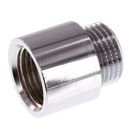 G 1/2'' F/M Verchroomd Messing Verlengstuk DIN 3523 - 20 mm