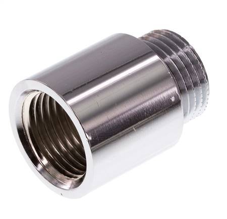 G 1/2'' F/M Verchroomd Messing Verlengstuk DIN 3523 - 25 mm