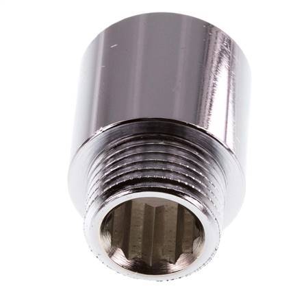 G 1/2'' F/M Verchroomd Messing Verlengstuk DIN 3523 - 25 mm