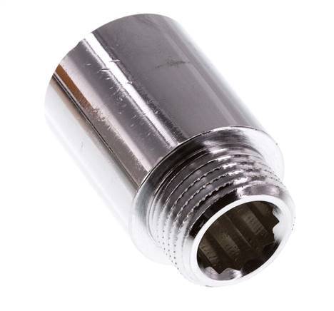 G 1/2'' F/M Verchroomd Messing Verlengstuk DIN 3523 - 30 mm