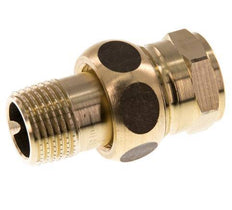 Rp 1/2'' x R 1/2'' F/M Messing Borstnippel 3-delig met Vlakke afdichting 16 Bar