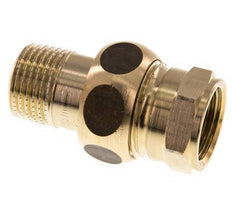 Rp 1/2'' x R 1/2'' F/M Messing Borstnippel 3-delig met Vlakke afdichting 16 Bar