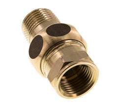 Rp 1/2'' x R 1/2'' F/M Messing Borstnippel 3-delig met Vlakke afdichting 16 Bar