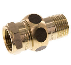 Rp 1/2'' x R 1/2'' F/M Messing Borstnippel 3-delig met Vlakke afdichting 16 Bar