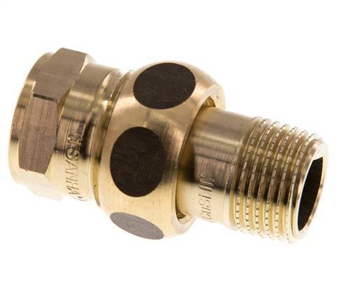 Rp 1/2'' x R 1/2'' F/M Messing Borstnippel 3-delig met Vlakke afdichting 16 Bar