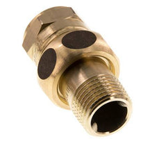 Rp 1/2'' x R 1/2'' F/M Messing Borstnippel 3-delig met Vlakke afdichting 16 Bar