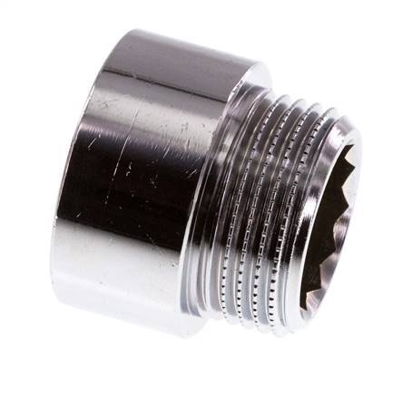 G 3/4'' F/M Verchroomd Messing Verlengstuk DIN 3523 - 15 mm