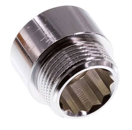 G 3/4'' F/M Verchroomd Messing Verlengstuk DIN 3523 - 15 mm