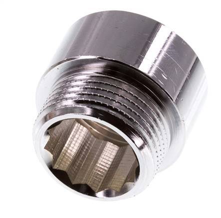 G 3/4'' F/M Verchroomd Messing Verlengstuk DIN 3523 - 15 mm