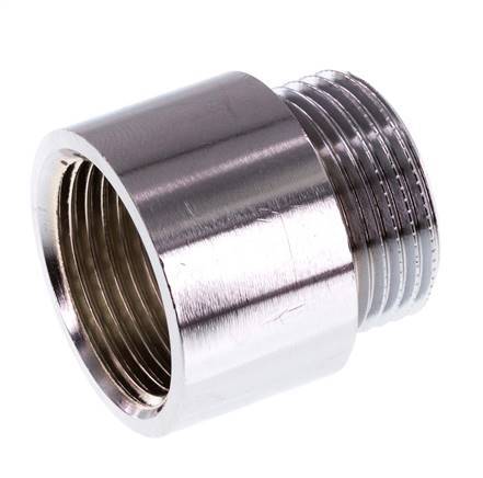 G 3/4'' F/M Verchroomd Messing Verlengstuk DIN 3523 - 20 mm
