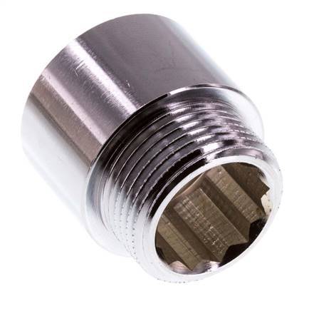 G 3/4'' F/M Verchroomd Messing Verlengstuk DIN 3523 - 20 mm