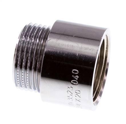 G 3/4'' F/M Verchroomd Messing Verlengstuk DIN 3523 - 20 mm