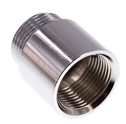 G 3/4'' F/M Verchroomd Messing Verlengstuk DIN 3523 - 25 mm