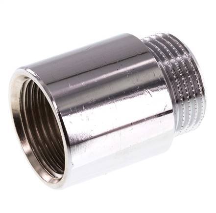G 3/4'' F/M Chromium plated Brass Extension DIN 3523 - 30 mm