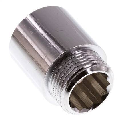 G 3/4'' F/M Verchroomd Messing Verlengstuk DIN 3523 - 30 mm