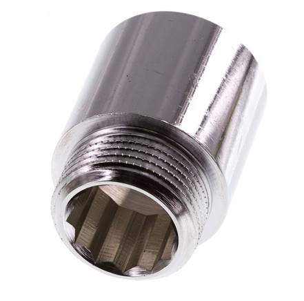 G 3/4'' F/M Verchroomd Messing Verlengstuk DIN 3523 - 30 mm