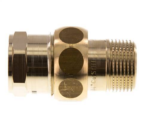 Rp 3/4'' x R 3/4'' F/M Brass Double Nipple 3-pieces with Flat sealing 16 Bar