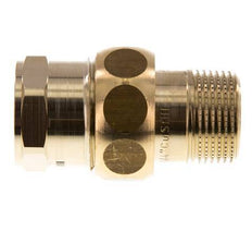 Rp 3/4'' x R 3/4'' F/M Brass Double Nipple 3-pieces with Flat sealing 16 Bar