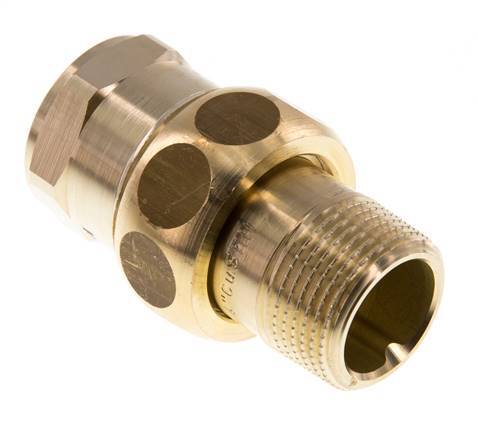 Rp 3/4'' x R 3/4'' F/M Messing Borstnippel 3-delig met Vlakke afdichting 16 Bar