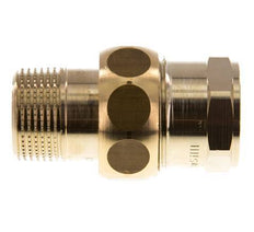 Rp 3/4'' x R 3/4'' F/M Messing Borstnippel 3-delig met Vlakke afdichting 16 Bar