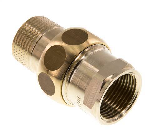 Rp 3/4'' x R 3/4'' F/M Messing Borstnippel 3-delig met Vlakke afdichting 16 Bar